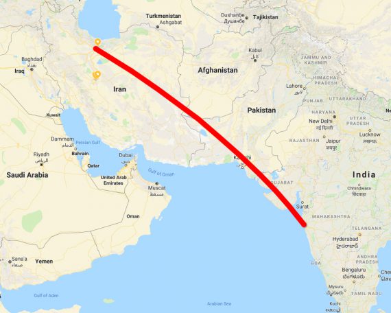 iran to india